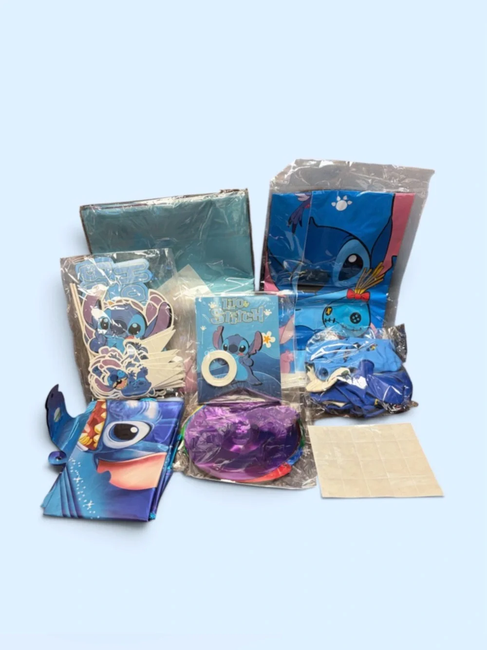 Blue Stitch-Themed Party Supplies Set - Unbranded